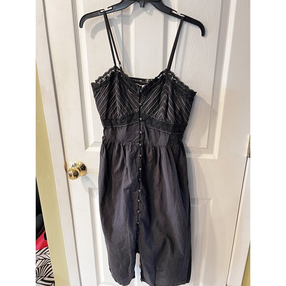 Simple Retro Dress Womens M/L Midi Slip boho dark romantic y2k coquette fairy - Picture 3 of 13